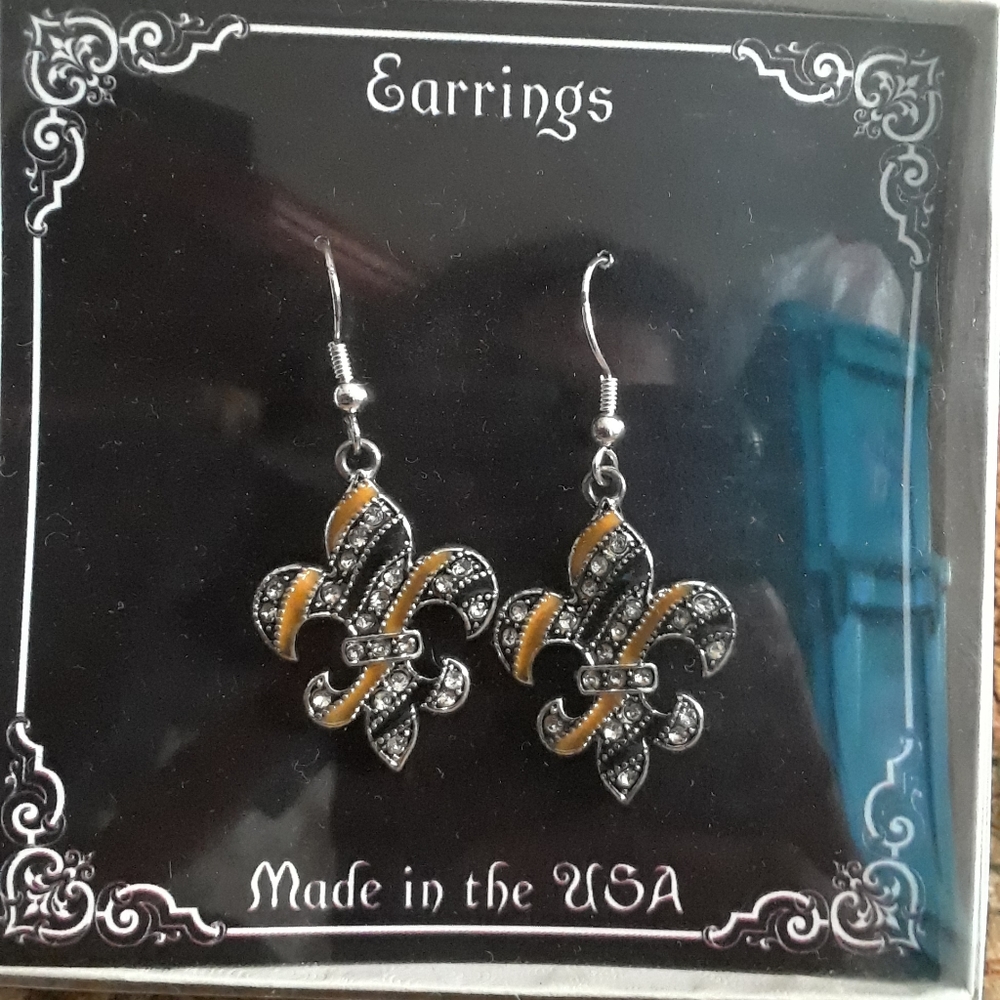 Saints dangle earrings